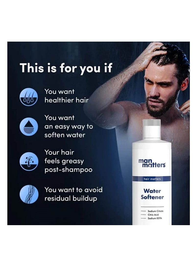 Man Matters Water Softener 500ml | Instant Hard Water Softening Agent | Reduces Hair Fall & Skin Itching | Disables Calcium & Magnesium, Maintains pH Level | Easy to Use Solution - Image 3