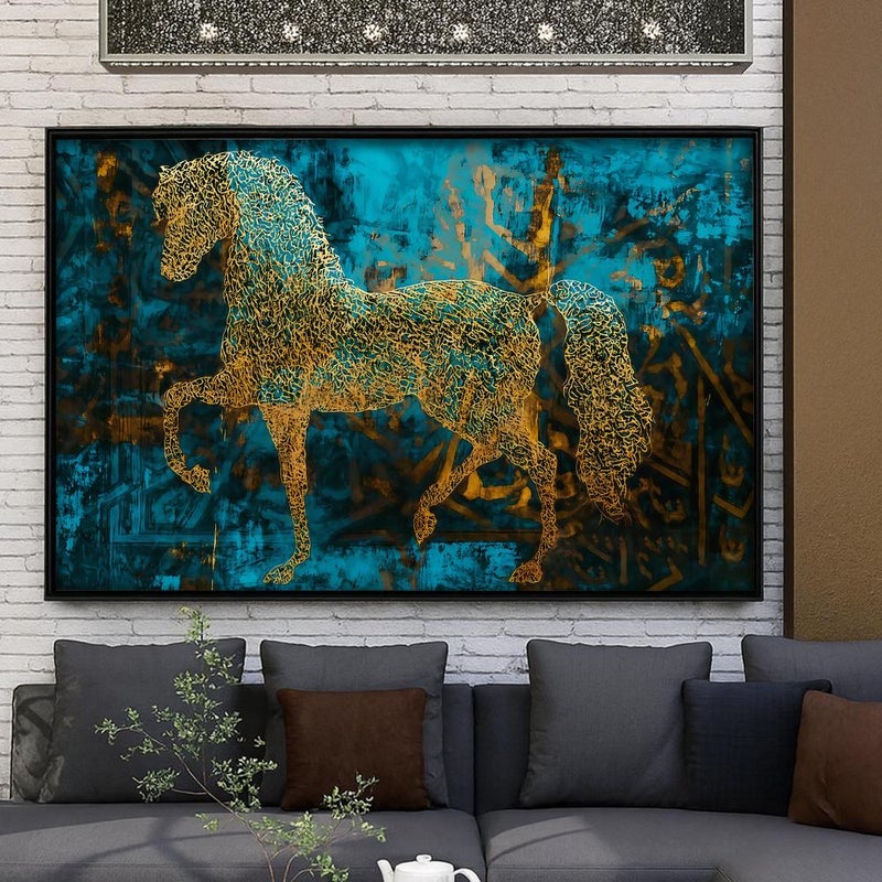 Marktna Horse Design Canvas Painting with Hollow Frame (120x80) 1 Piece - Image 2