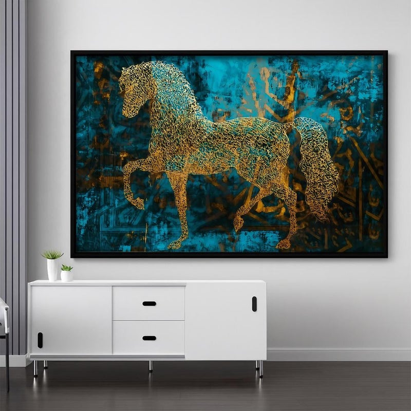 Marktna Horse Design Canvas Painting with Hollow Frame (120x80) 1 Piece - Image 3