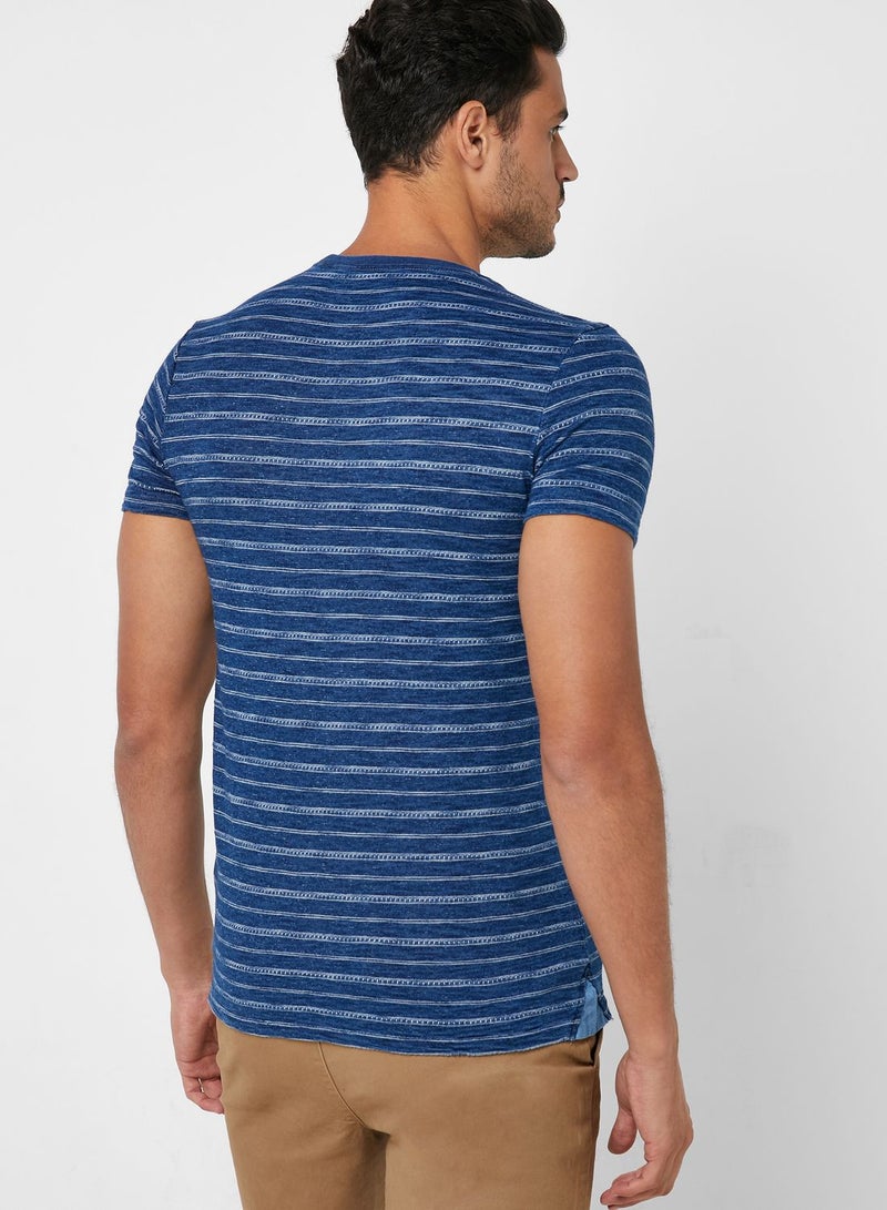 SALSA Striped Slim Fit Crew Neck T-Shirt - Image 2