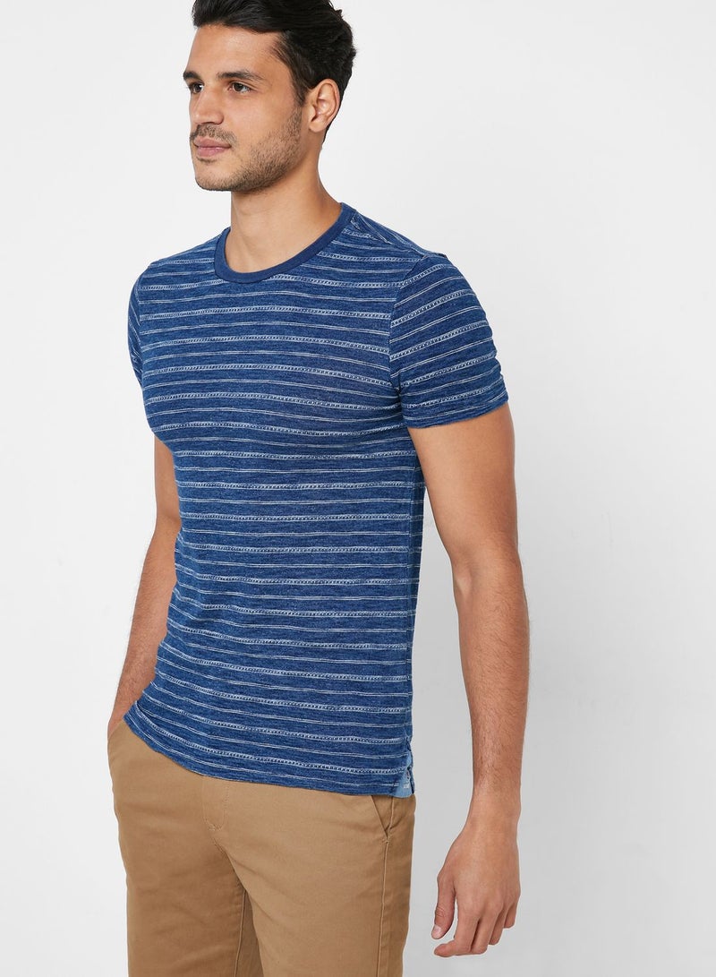 SALSA Striped Slim Fit Crew Neck T-Shirt - Image 1