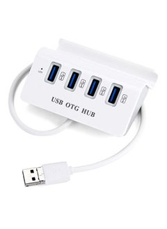 نيبمينينت موزع بأربعة منافذ USB 2.0 2 في 1 OTG + النوع-A يدعم خاصية تثبيت الهاتف أبيض 