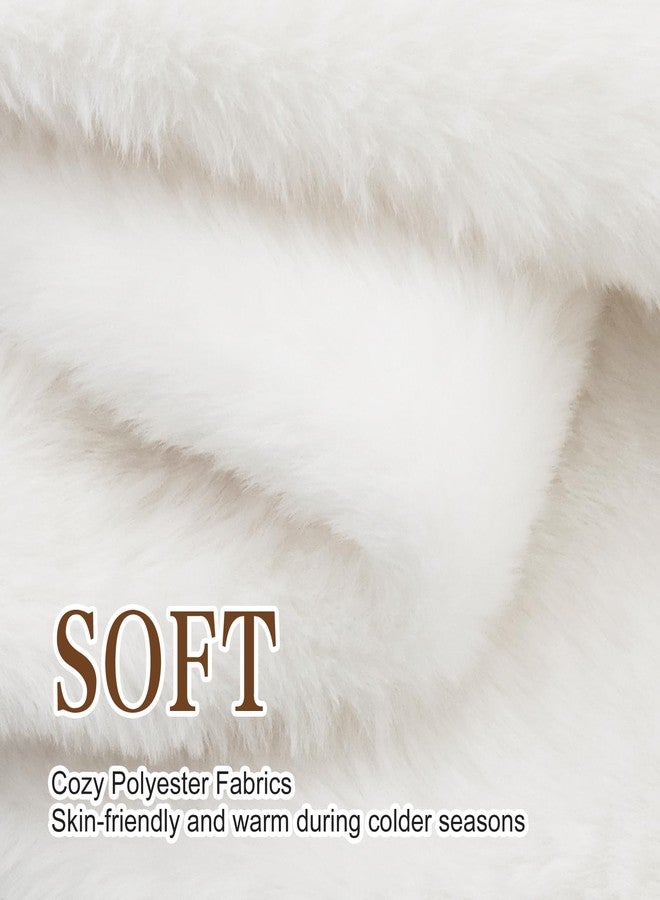 YATANAM Girls Scarf Fluffy Faux Fur Kids Scarves Winter Warm Scarf Toddler Adjustable Neck Warmer (White, One Size) - Image 2