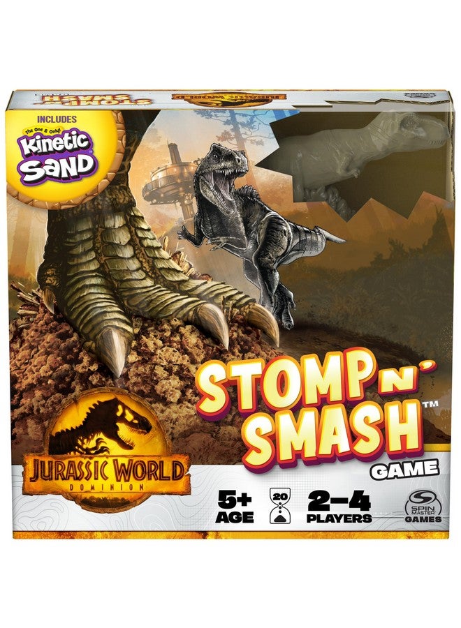 Spin Master Games, Jurassic World Dominion, Stomp N’ Smash Board Game with Kinetic Sand, Jurassic Park Sensory Dinosaur Toy, Creative Kids Activity, 2-4 Players, for Ages 5 & Up - Image 1