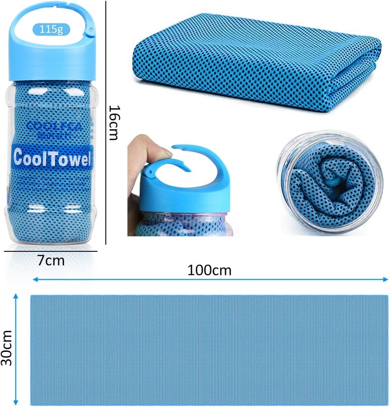 Surcotto Cooling Towel 1 ps (40"x12"), Cold Towel, Cooling Towel for neck, for Camping, Sport, Outside work, Cooling Towel for men & women, Instant Relief from Over Heating -Blue - Image 2