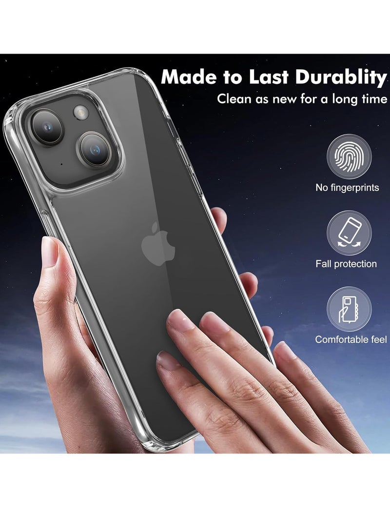ELTRAZONE ELTRAZONE Designed for iPhone 13 Case, [Clear] 5 in 1 [Non Yellowing] Case with 2X Tempered Glass Screen and 2X Camera Lens Protectors, Shockproof and Air-Guard Corners (Clear Non MagSafe) - Image 2