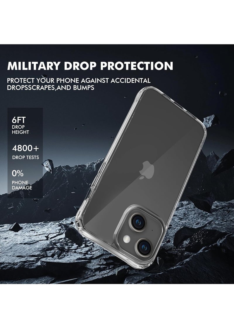 ELTRAZONE ELTRAZONE Designed for iPhone 13 Case, [Clear] 5 in 1 [Non Yellowing] Case with 2X Tempered Glass Screen and 2X Camera Lens Protectors, Shockproof and Air-Guard Corners (Clear Non MagSafe) - Image 3