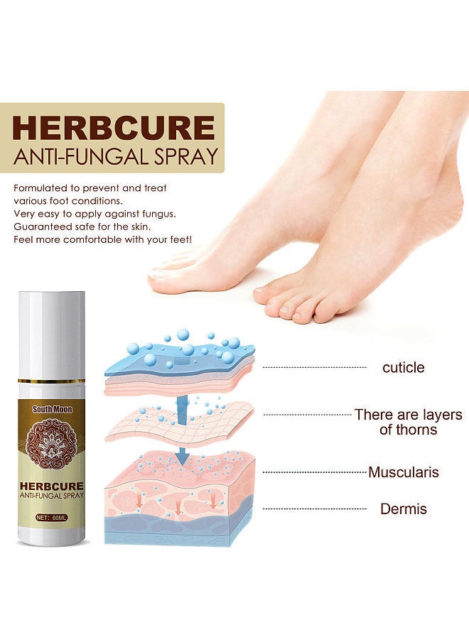SOUTH MOON South Moon 60ml Herbal Foot Spray Foot Sweat Foot Odor Care Spray Foot Odor Stop Deodorant Spray  - Image 2