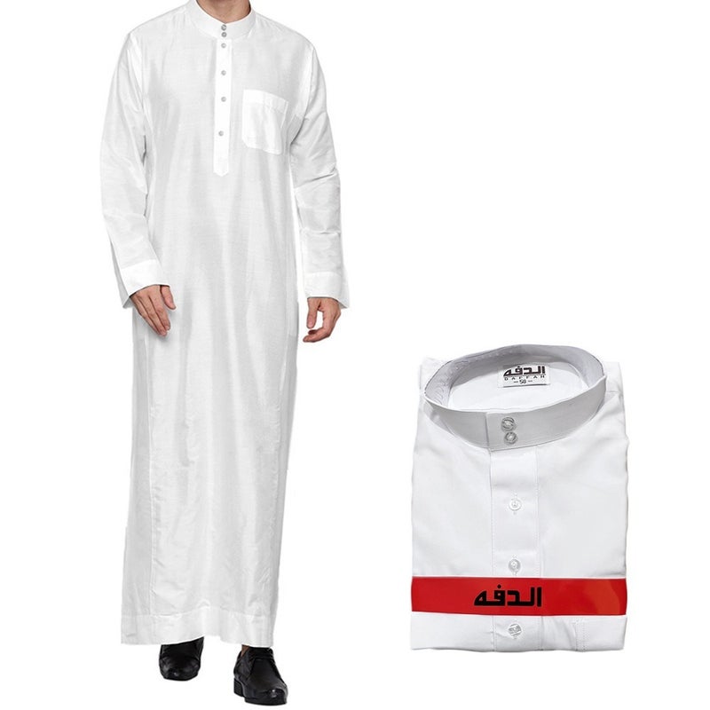 Men's Long Straight Mandarin Collar Kurta with Half Placket, Breathable and Comfortable for Daily Wear - Image 2