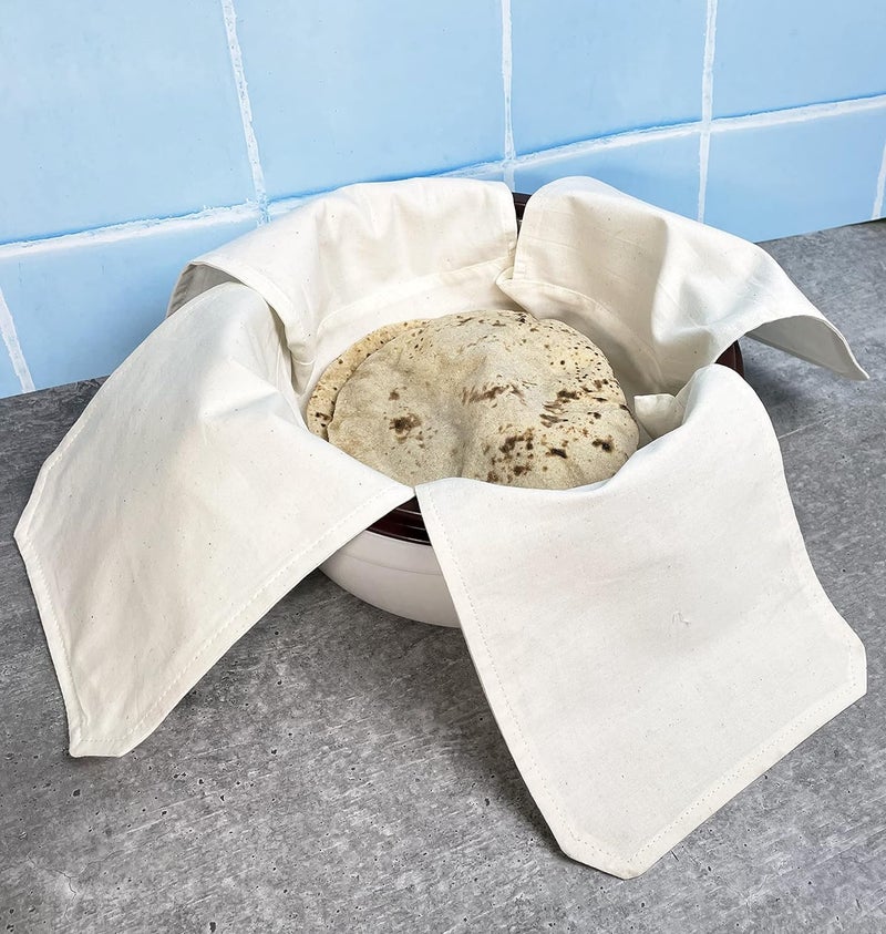 EASETENSIL Cotton Roti Cover Cloth Double Layer Roti Clothes Wrap Chapati Cover with Flaps Cloth for Chapati Hot Case Kitchen Roti Rumal roti Cloth Sandwich Wrap Cloth for Tiffin Pack of 1 - Image 2
