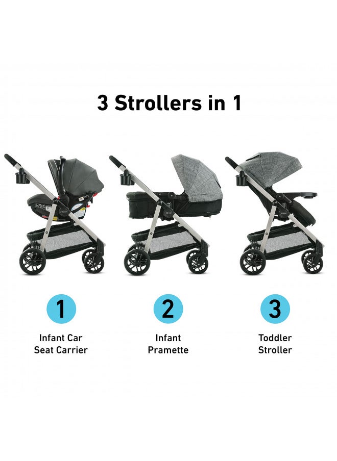 GRACO - Modes Pramette Travel System | Stroller & Car Seat Combo | 3-In-1 Stroller Modes | Includes Graco Snugride 35 Infant Car Seat | Ellington - Image 1