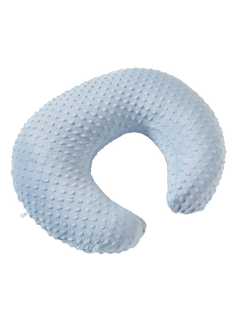 Nursing Pillow and Positioner Pillowcase, Blue Minky Dot Cover for Breastfeeding and Baby Support - Image 1