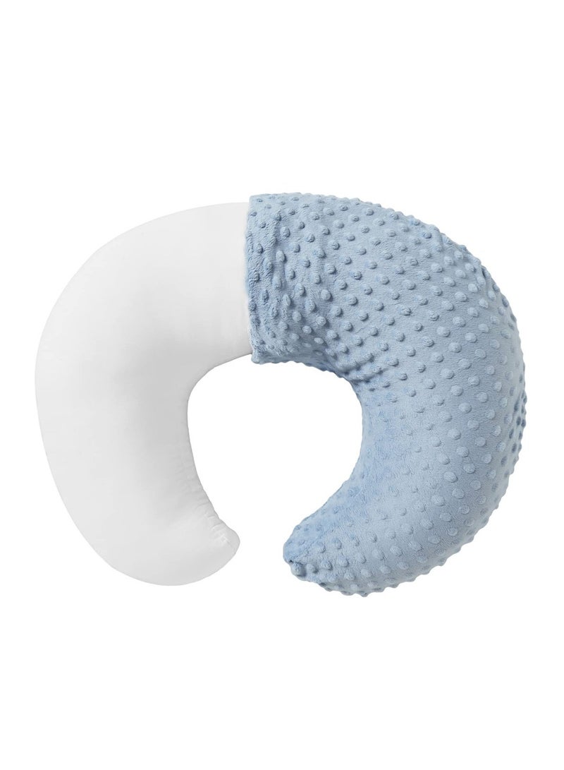Nursing Pillow and Positioner Pillowcase, Blue Minky Dot Cover for Breastfeeding and Baby Support - Image 4