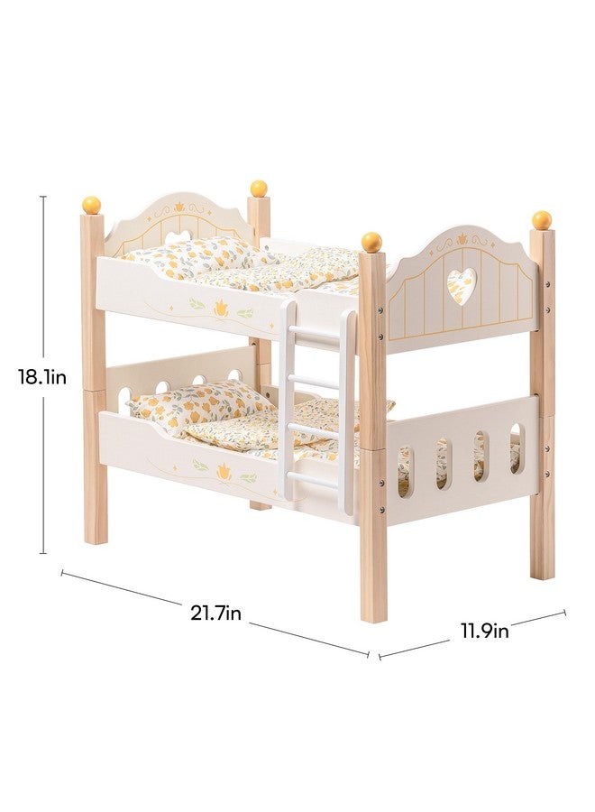 Robotime Baby Doll Bunk Beds Doll Cribs For 18 Inch Dolls Wooden Doll Beds Cribs Fits American Girls (Wood 2 Pcs Beds) - Image 2