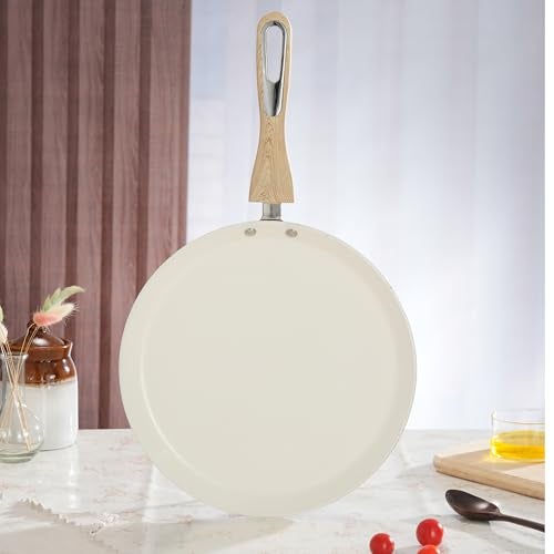 COOKAID Dosa Tawa Non Stick 28 cm | Dosa Tawa Ceramic | ISI Certified | Aluminium Body | Low-Oil Cooking, Quick & Even Heating, Gas & Induction Compatible | Velora - Olive Green - Image 1