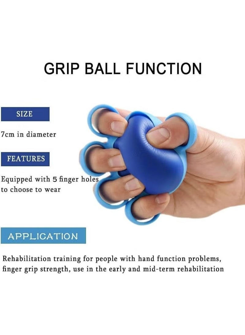 SUFADA Hand Strengthener, Grip Strengthener & Forearm Exerciser, Medium & Light Resistance, Blue Silicone Ball, Ideal for Arthritis, Carpal Tunnel, Guitarists & More - Image 3