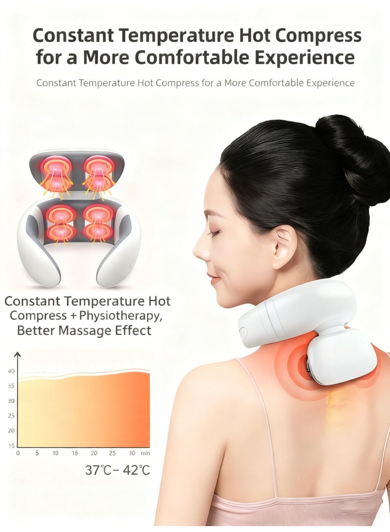 Bukela Massager Electric Neck Massager with Heat, Electromagnetic Pulse Neck Massager, Cervical Spine Massager for Pain Relief, 8 heads 15-head Levels Deep Tissue Massage, Portable and Soothing - Image 3