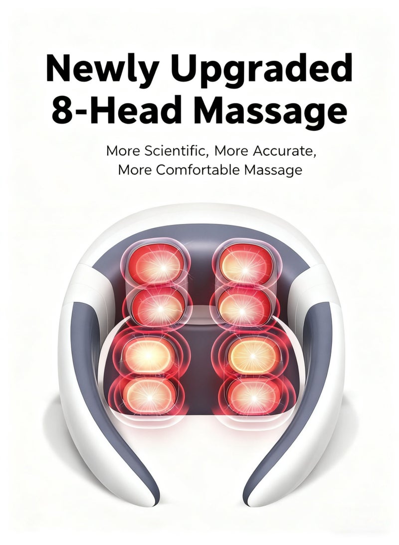 Bukela Massager Electric Neck Massager with Heat, Electromagnetic Pulse Neck Massager, Cervical Spine Massager for Pain Relief, 8 heads 15-head Levels Deep Tissue Massage, Portable and Soothing - Image 4