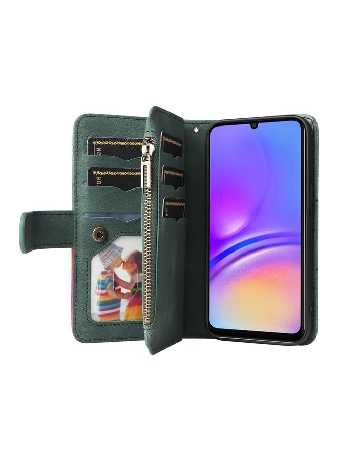 اس-توب جراب لهاتف Samsung Galaxy A06 4G ثنائي اللون مزود بـ 9 فتحات للبطاقات وسحاب ومحفظة جلدية للهاتف - Image 4