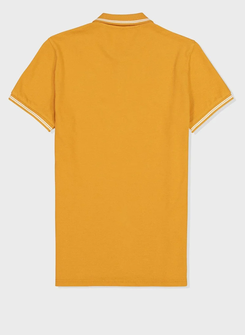 American Eagle Logo Slim Fit Pique Polo