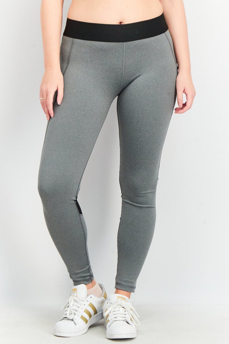 Adidas Women Long Fit Solid Long Tights, Grey - Image 1