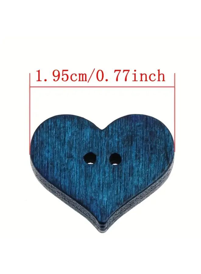 Rustic Wooden Love Buttons Mix Colors 50pcs 1 95 X 1 7cm For Crafts Sewing Scrapbooking - Image 3