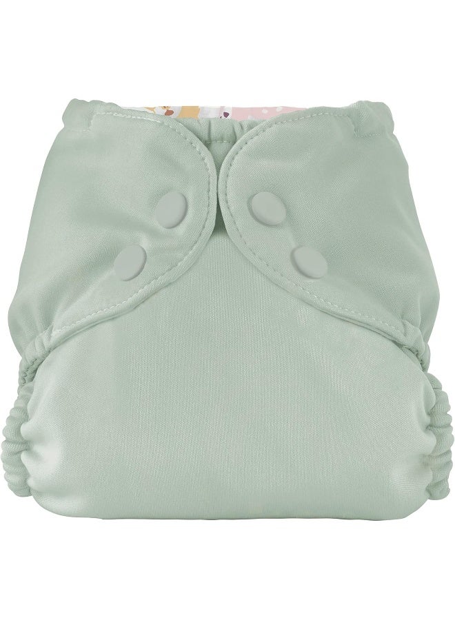 Esembly Cloth Diaper Outer, Waterproof Swim Cloth Diaper Cover, Leak-Proof and Breathable Layer Over Prefolds, Flats or Fitteds, Reusable with Snap Closure - Size 2 (18-35lbs), Sea Glass - Image 1