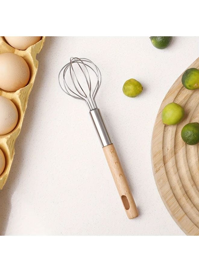 1 قطعة مضغطة البطاطس وخفاقة البيض متعددة الوظائف بمقبض خشبي لأدوات الخبز والمطبخ - Image 3