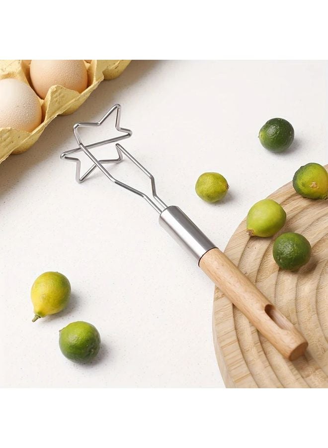 1 قطعة مضغطة البطاطس وخفاقة البيض متعددة الوظائف بمقبض خشبي لأدوات الخبز والمطبخ - Image 4