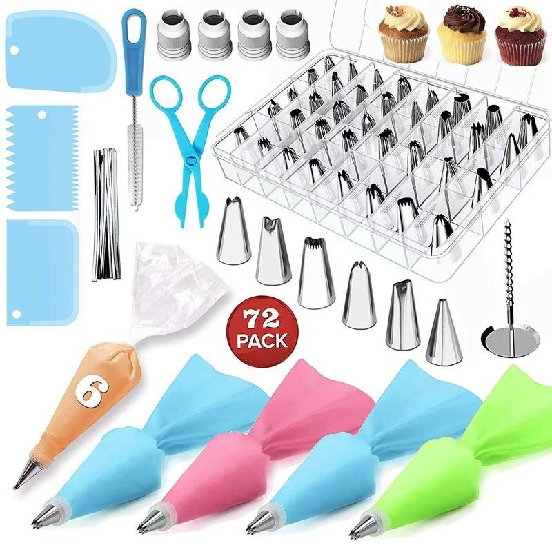7-Piece Set Of Decorating Tips, Cake Decorating Tips, Tpu Decorating Bags, Cream Scrapers - Image 1
