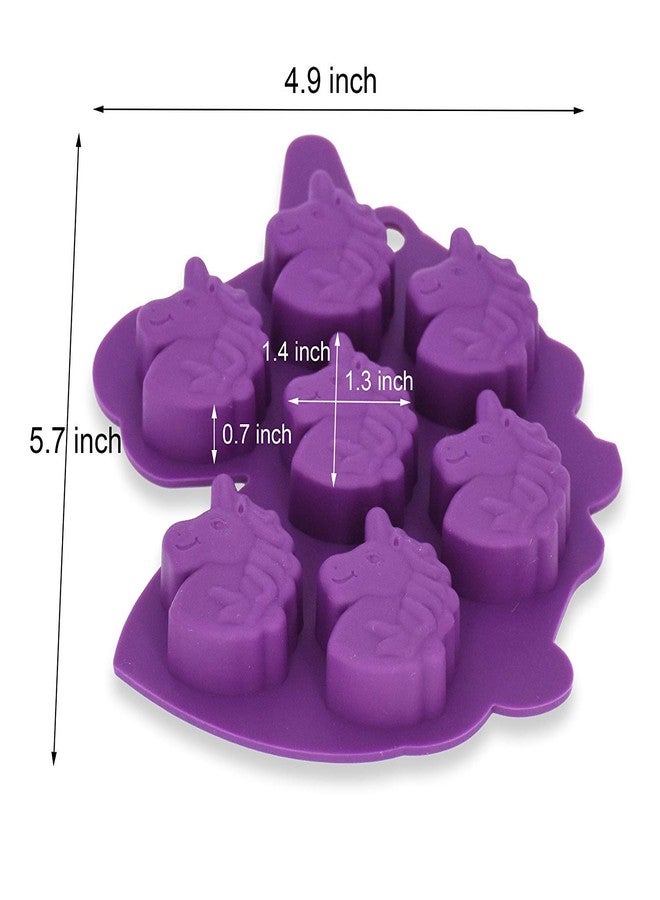 Fewo 2Pcs Mini Unicorn Head Ice Cube Tray, Unicorn Silicone Molds Set for Chocolate Candy Cake Cupcake Soap Baking Jello Cookie Wax Crayon Melts - Image 4