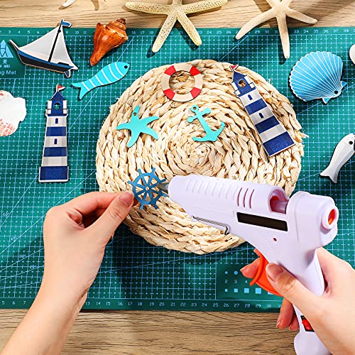 Maitys 40 Pieces Coastal Cruise Ship Miniature Beach Themed Arts and Crafts Wood Anchor Decor Steering Wheel Lighthouse Starfish Seashell Seahorse Sailboat Wall Decor for Home Wall Decor Crafts - Image 5