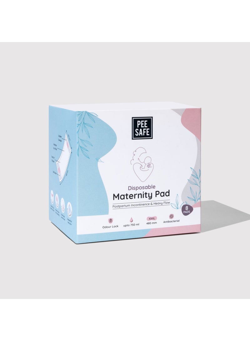 بيساف بي سيف فوط صحية بعد الولادة، فائقة النعومة ومضادة للتسرب بجوانب مرنة، مضادة للبكتيريا، تمتص حتى 750مل من السوائل، XXXL 480 ملم – 8 فوط - Image 2