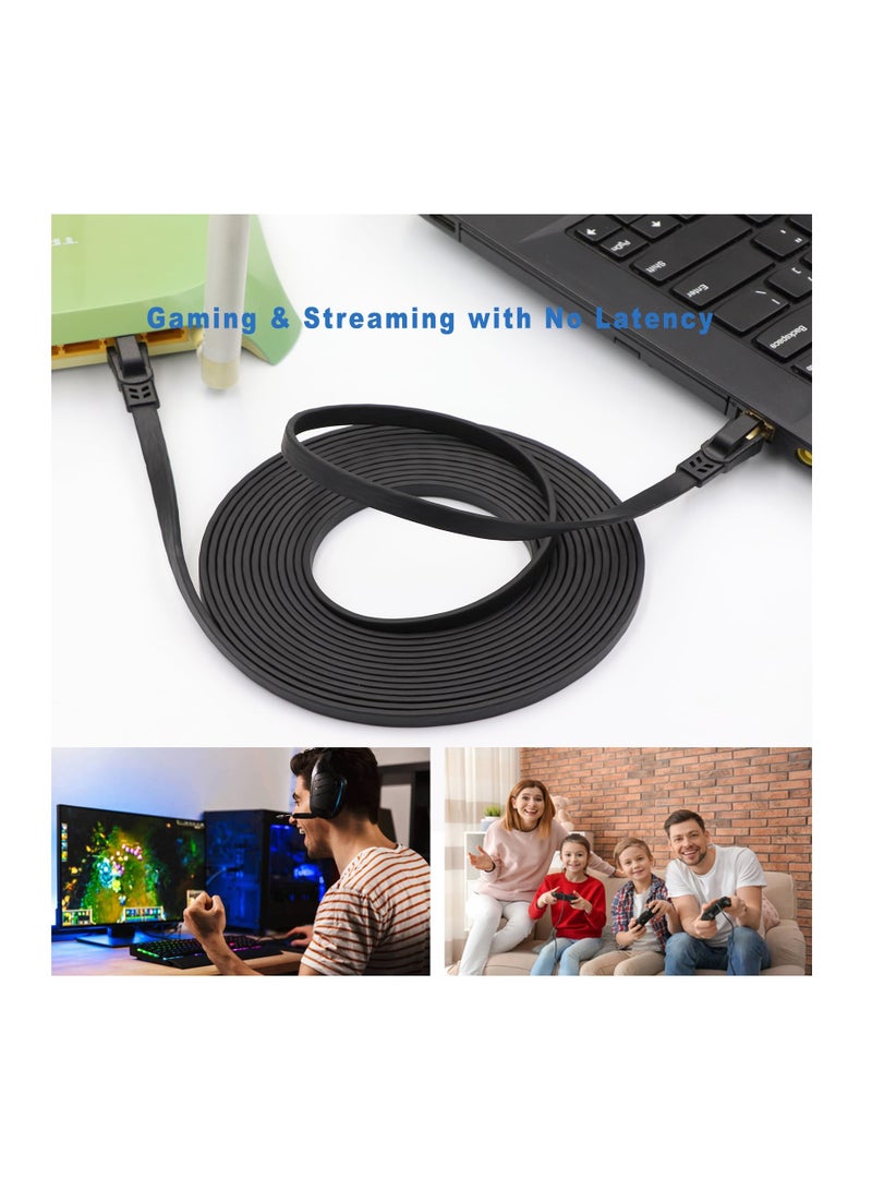 Cat8 Ethernet Cable 30m High Speed Cat8 LAN Network Cable 40Gbps 2000Mhz Connector Duty Weatherproof S/FTP UV Resistant for Modem Router/Gaming (Black)
