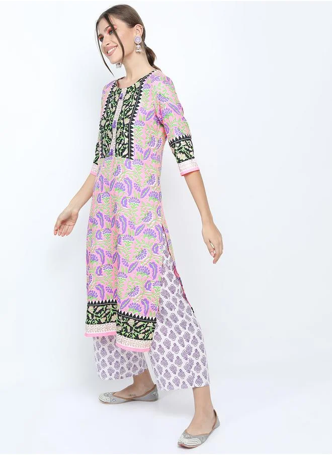 فيشود Women Multicolor Printed Kurta Set by Styli