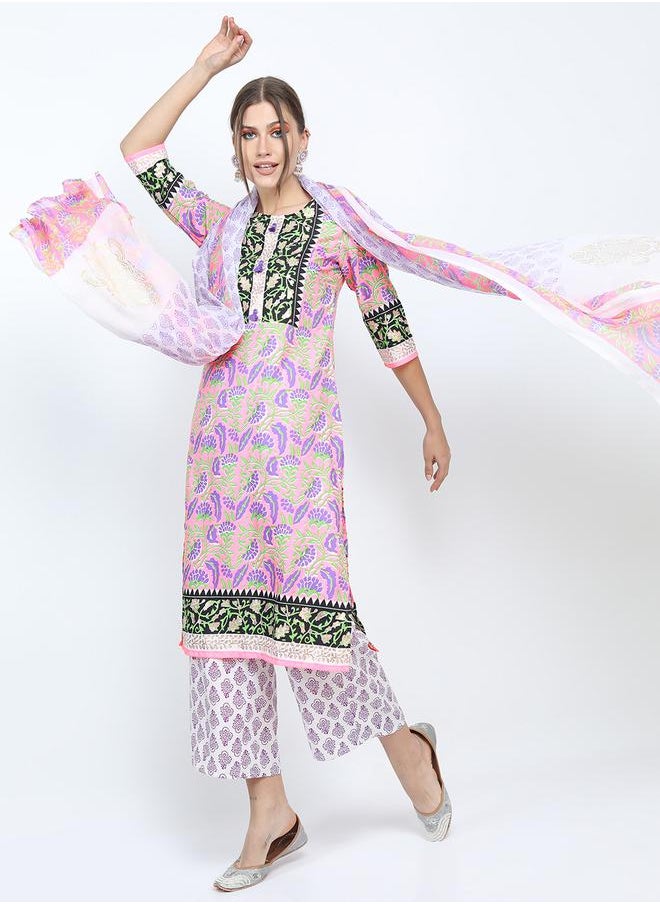 Vishudh - Women Multicolor Printed Kurta Set by Styli - Image 1