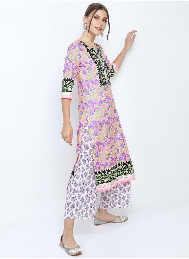 Vishudh - Women Multicolor Printed Kurta Set by Styli - Image 1