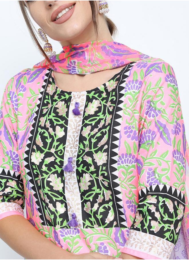 Vishudh - Women Multicolor Printed Kurta Set by Styli - Image 1