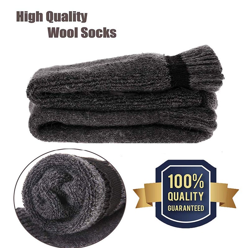 Yoicy Womens Super Thick Wool Socks - Soft Warm Comfort Casual Crew Winter Socks (Pack of 3-5), Multicolor - Image 4