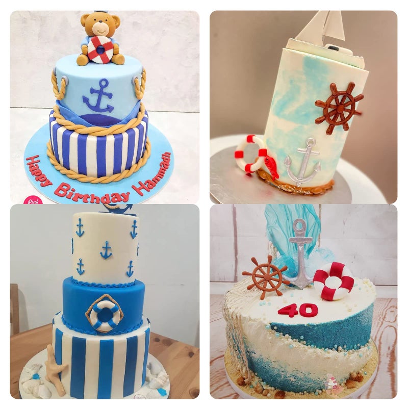 acvcatto Anchor Silicone Fondant Molds  Rudder Lifebuoy Chocolate Molds for Seafaring Theme Cake Decoration  Navy Cupcake Toppers Candy Sugar Craft Gum Paste - Image 5