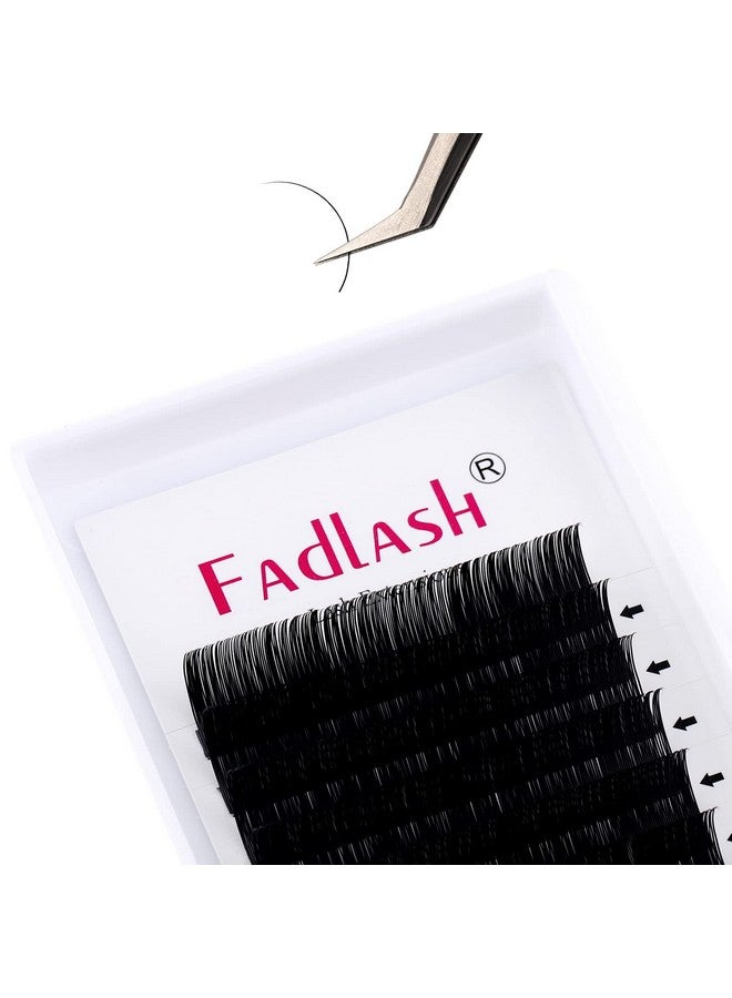 فادلاش ملحقات رموش D Curl Fadlash 0.20 وصلات رموش حريرية كلاسيكية غير لامعة باللون الأسود الفاخر (0.20D 12 مم) - Image 1