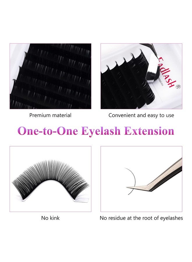 فادلاش ملحقات رموش D Curl Fadlash 0.20 وصلات رموش حريرية كلاسيكية غير لامعة باللون الأسود الفاخر (0.20D 12 مم) - Image 2