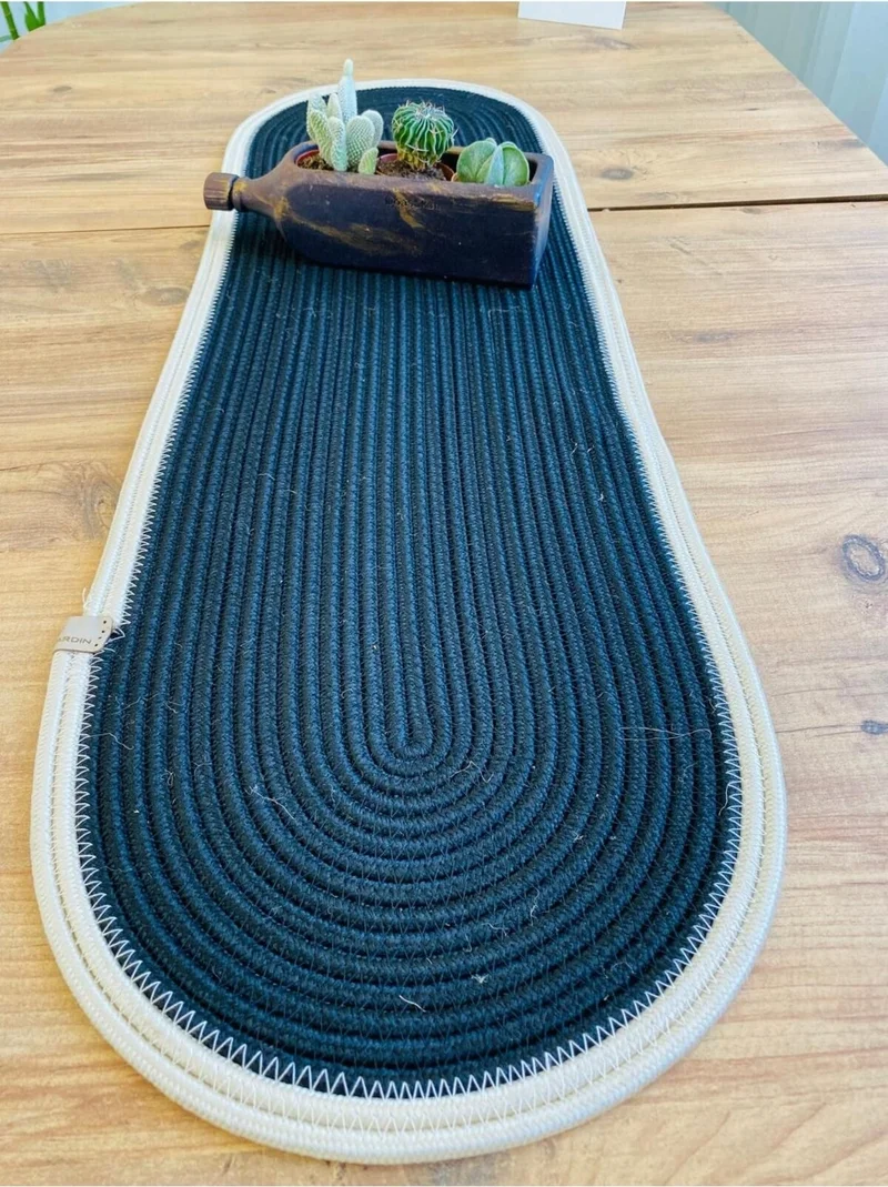 BDZ Deri BDZ Leather Jute Bohemian Style Decorative Runner 35x100 cm