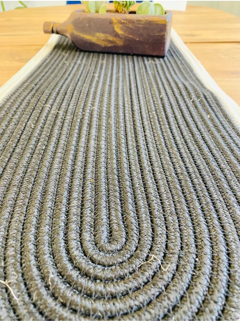 BDZ Deri BDZ Leather Jute Bohemian Style Decorative Runner 35x100 cm