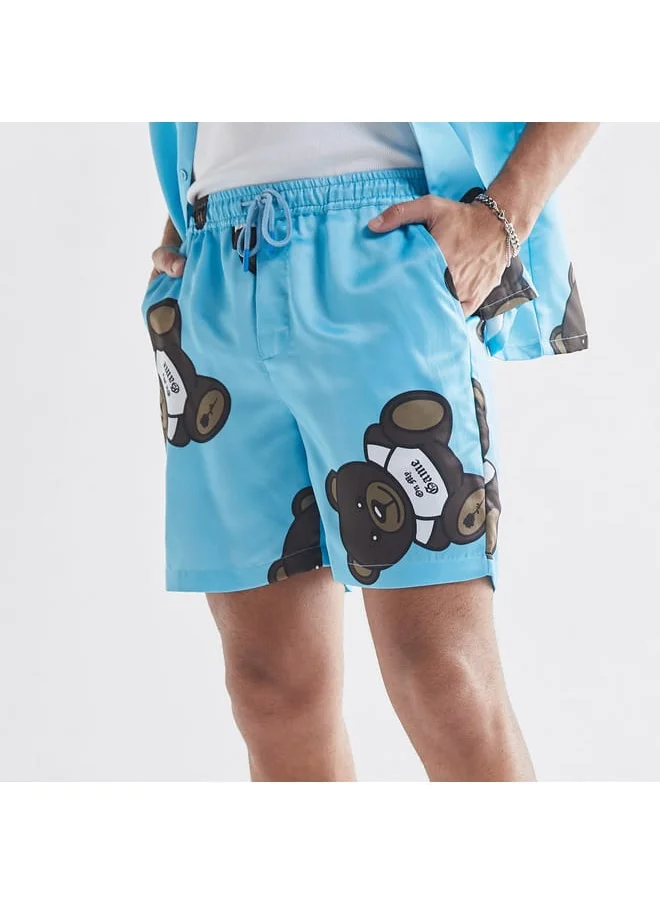 FAV Printed Satin Lounge Shorts