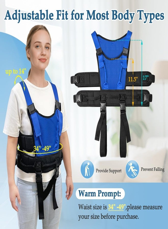 KAVIL Gait Belt for Seniors Transfer Gate Belt for Elderly Lifting with 8 Handles Physical Therapy Lift Assist Patient Fall Prevention Medical Walking Standing Aids Supports Safety Harness (Mesh - Blue) - Image 4