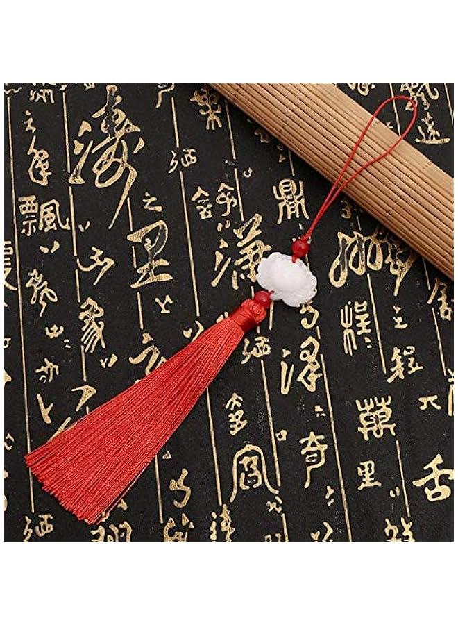 Lotus Tassel Hanging Tassel Ancient Costume Pressing Front Ancient Style Hanfu White Jade Lotus Tassel DIY Fan Pendant Tassel Hanging Tassel 4PCS  - Image 4
