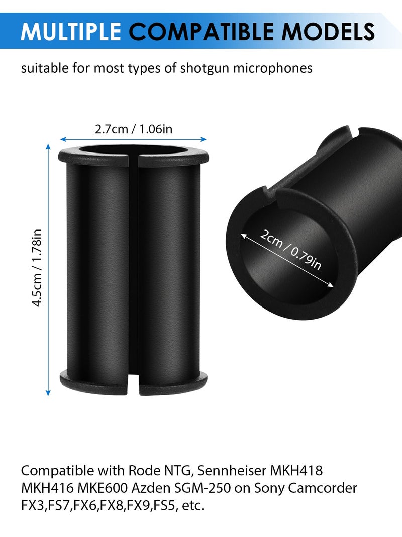 Etour 6 Pcs Microphone Shock Mount Rubber Spacer Tube Microphone Sleeve Washer Compatible with Sony Camcorder Rode NTG, Sennheiser MKH Shotgun Mic FX3,FS7,FX6,FX8,FX9,NX80,FS5 - Image 5