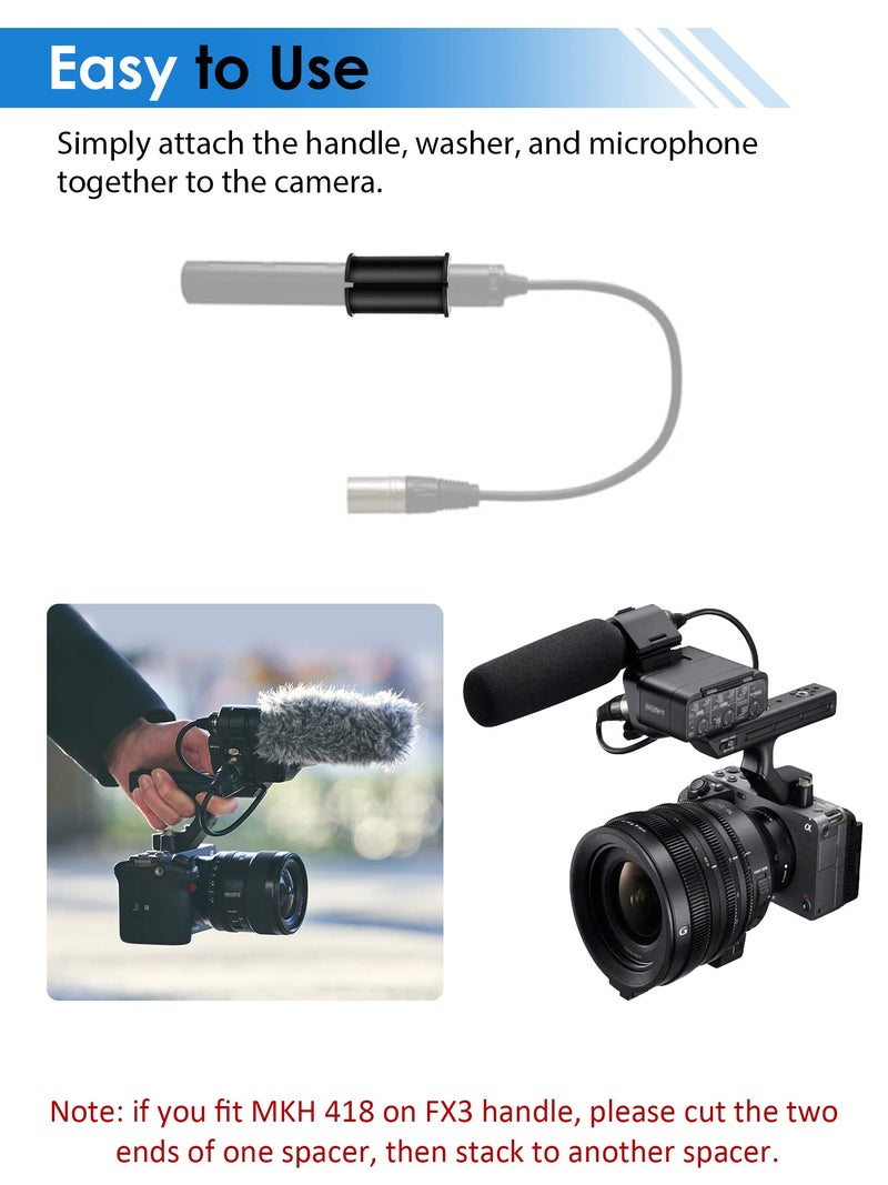 Etour 6 Pcs Microphone Shock Mount Rubber Spacer Tube Microphone Sleeve Washer Compatible with Sony Camcorder Rode NTG, Sennheiser MKH Shotgun Mic FX3,FS7,FX6,FX8,FX9,NX80,FS5 - Image 3