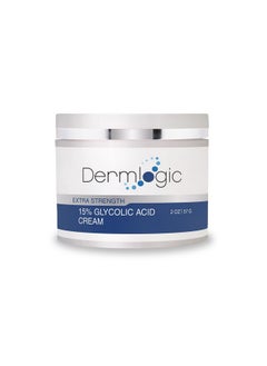 Dermlogic Glycolic Cream 15% Natural Anti Aging Exfoliator To Smooth Away Fine Lines & Wrinkles & Improve A Dull Looking Complexion. Includes A.H.A & Green Tea Moisturizer For Face & Body.  - Image 1